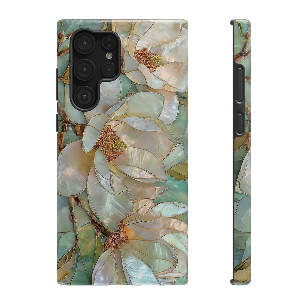 Pearl Magnolia protective phone case for Samsung Galaxy S22 Ultra, glossy finish