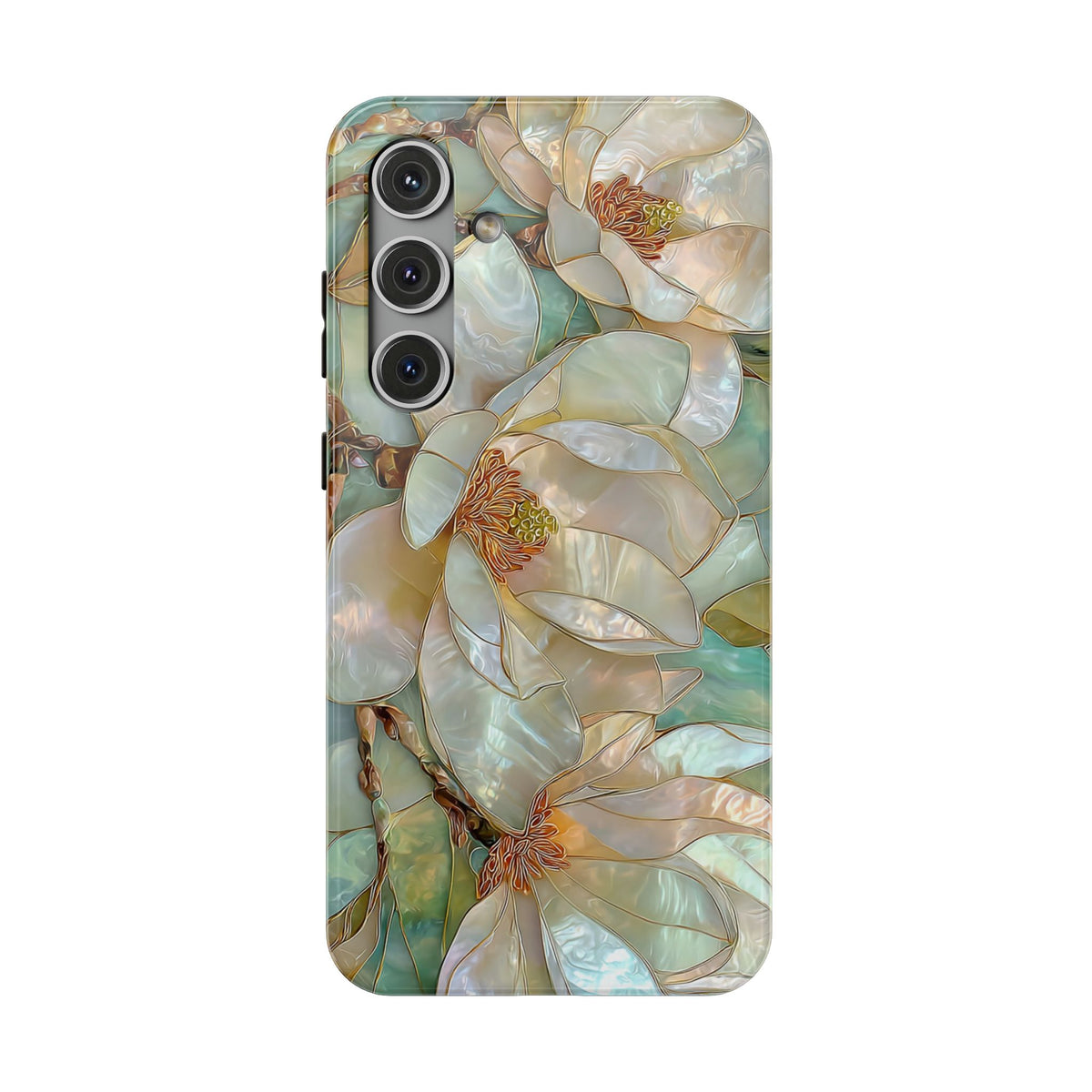Pearl Magnolia protective phone case for Samsung Galaxy S24 Plus, glossy finish