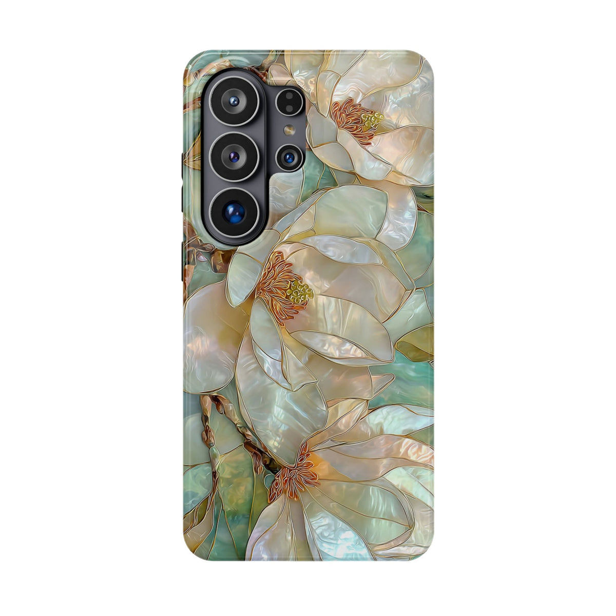Pearl Magnolia protective phone case for Samsung Galaxy S26 Ultra, glossy finish