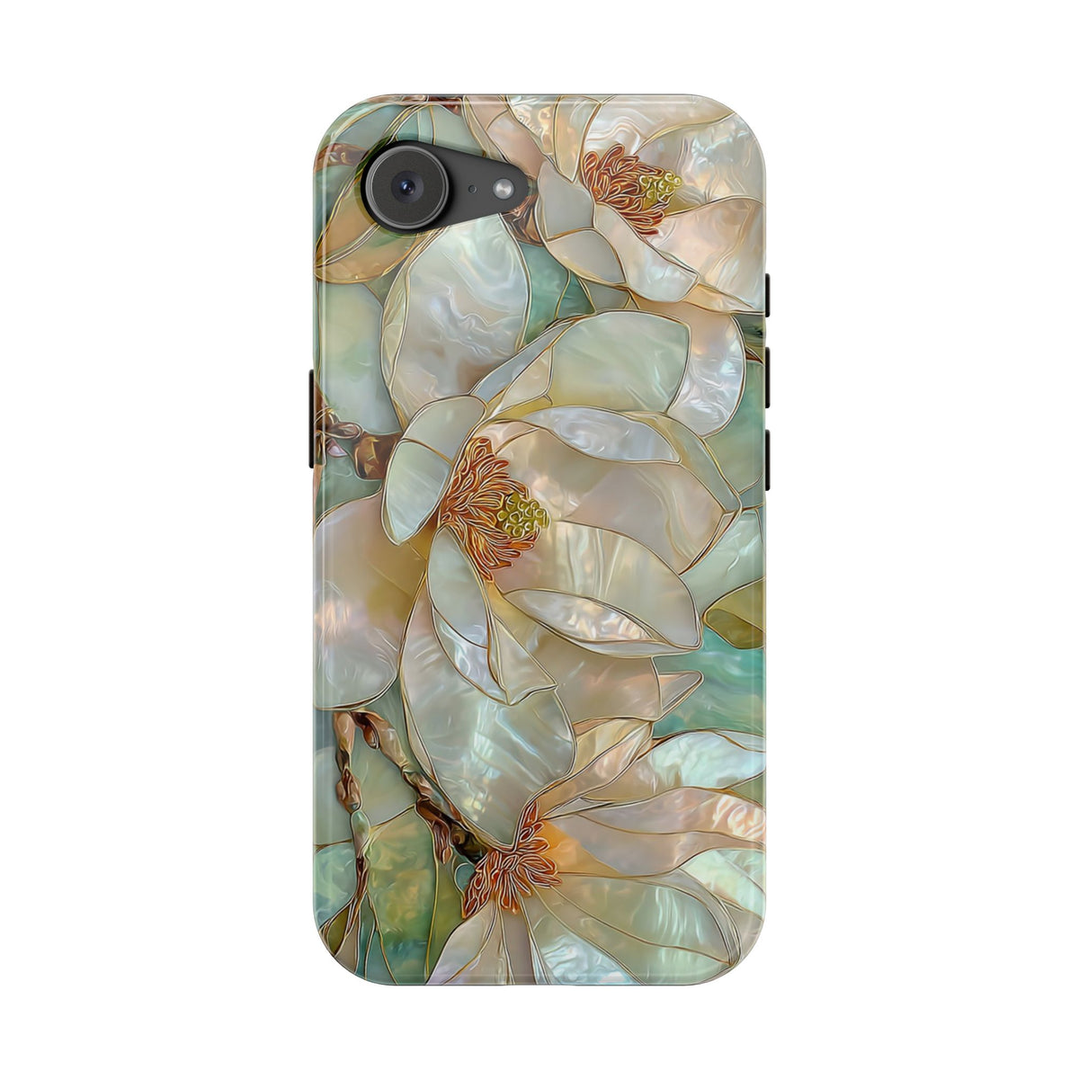 Pearl Magnolia protective phone case for iPhone 17e, glossy finish