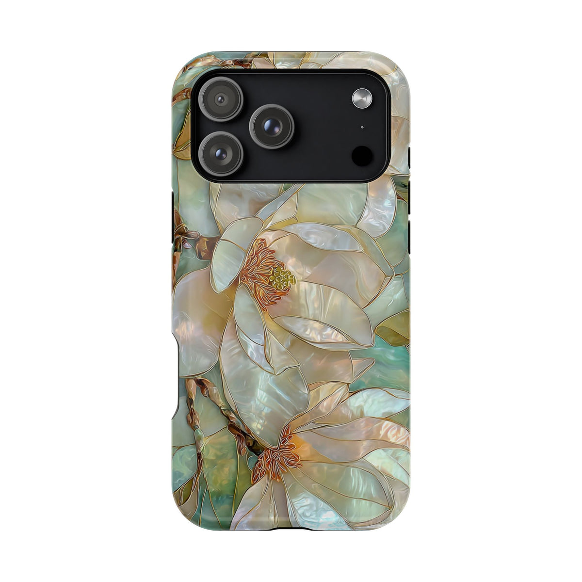 Pearl Magnolia protective phone case for iPhone 18 Pro Max, glossy finish