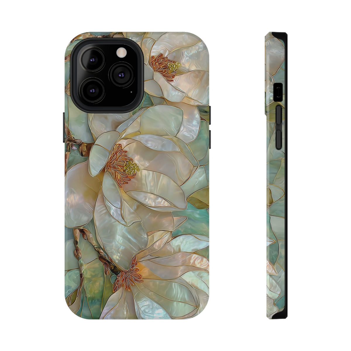 Pearl Magnolia protective phone case for iPhone 13 Pro Max, glossy finish