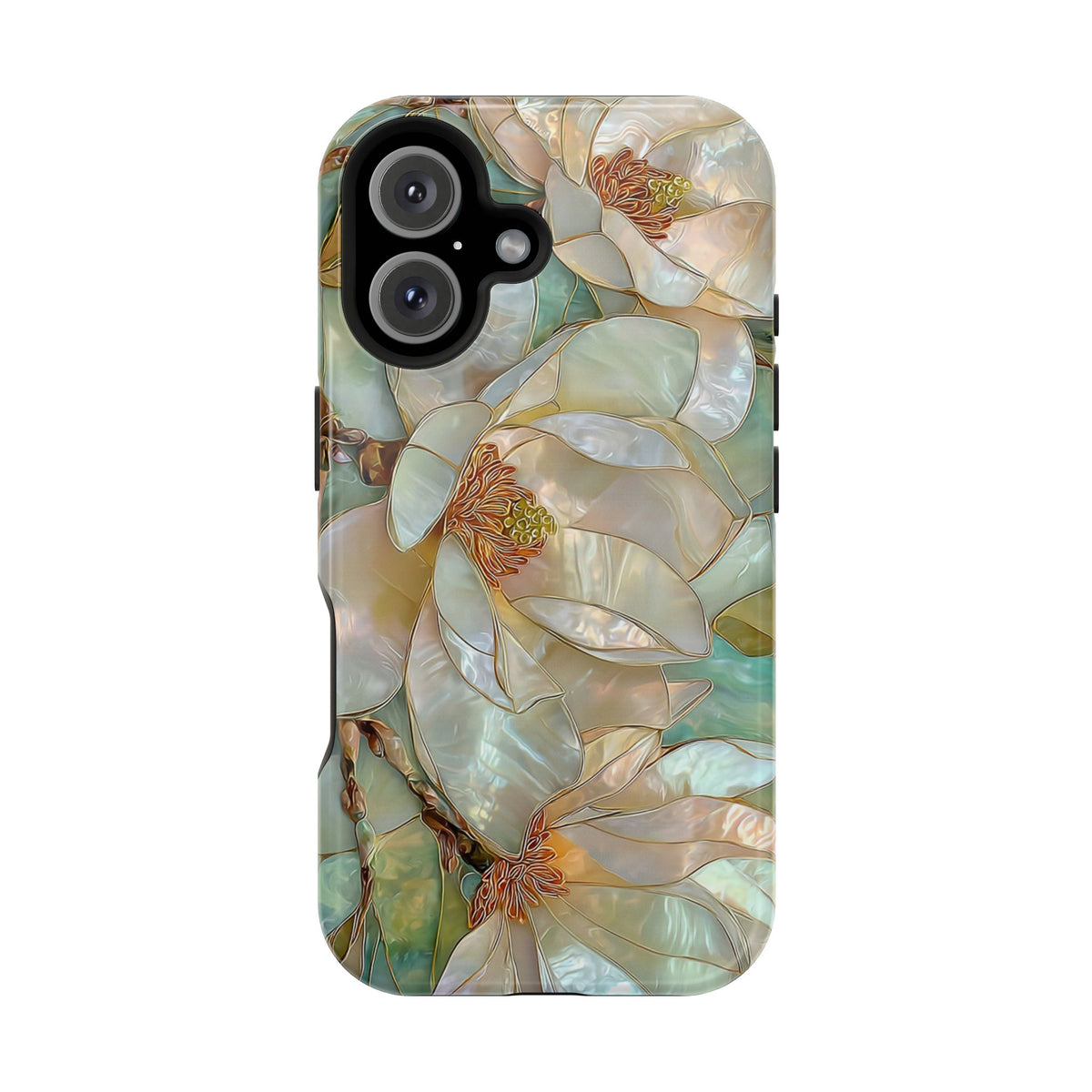 Pearl Magnolia MagSafe case for iPhone 16, glossy finish