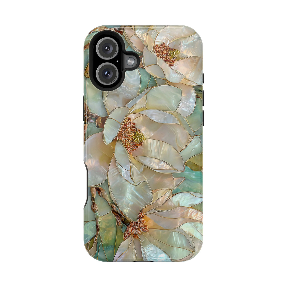 Pearl Magnolia MagSafe case for iPhone 16 Plus, glossy finish