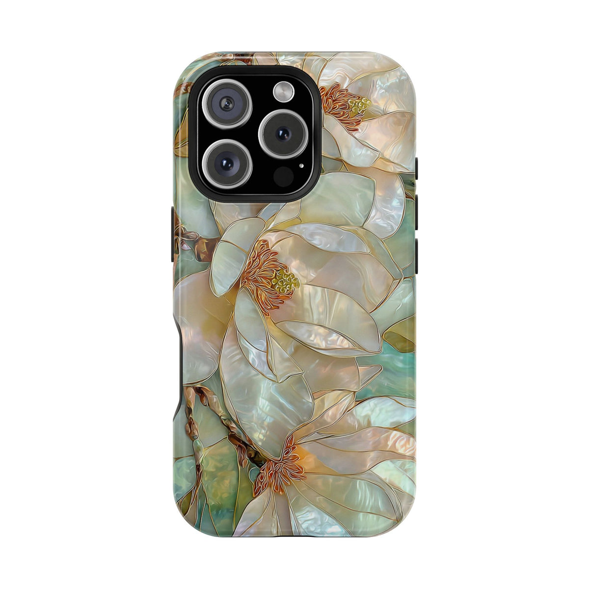 Pearl Magnolia MagSafe case for iPhone 16 Pro, glossy finish