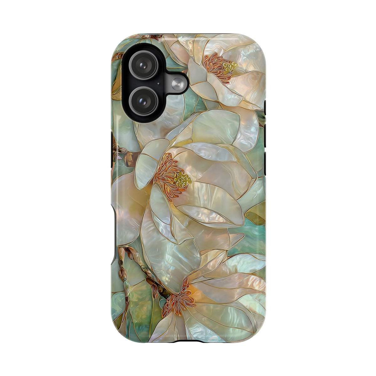 Pearl Magnolia MagSafe case for iPhone 17, glossy finish