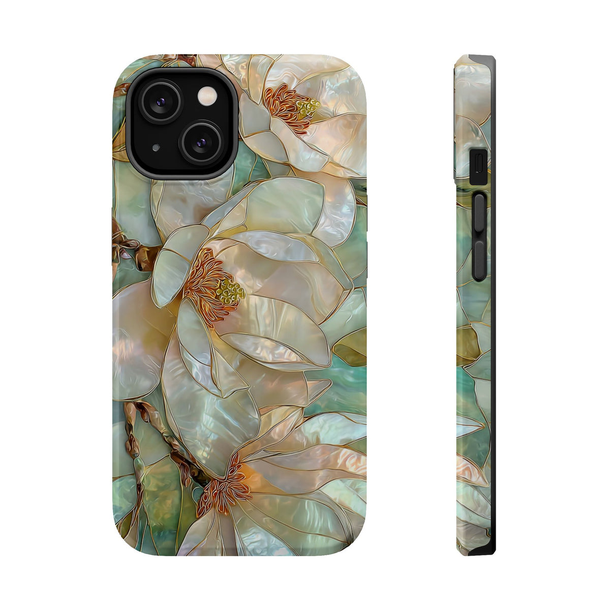 Pearl Magnolia MagSafe case for iPhone 14, glossy finish