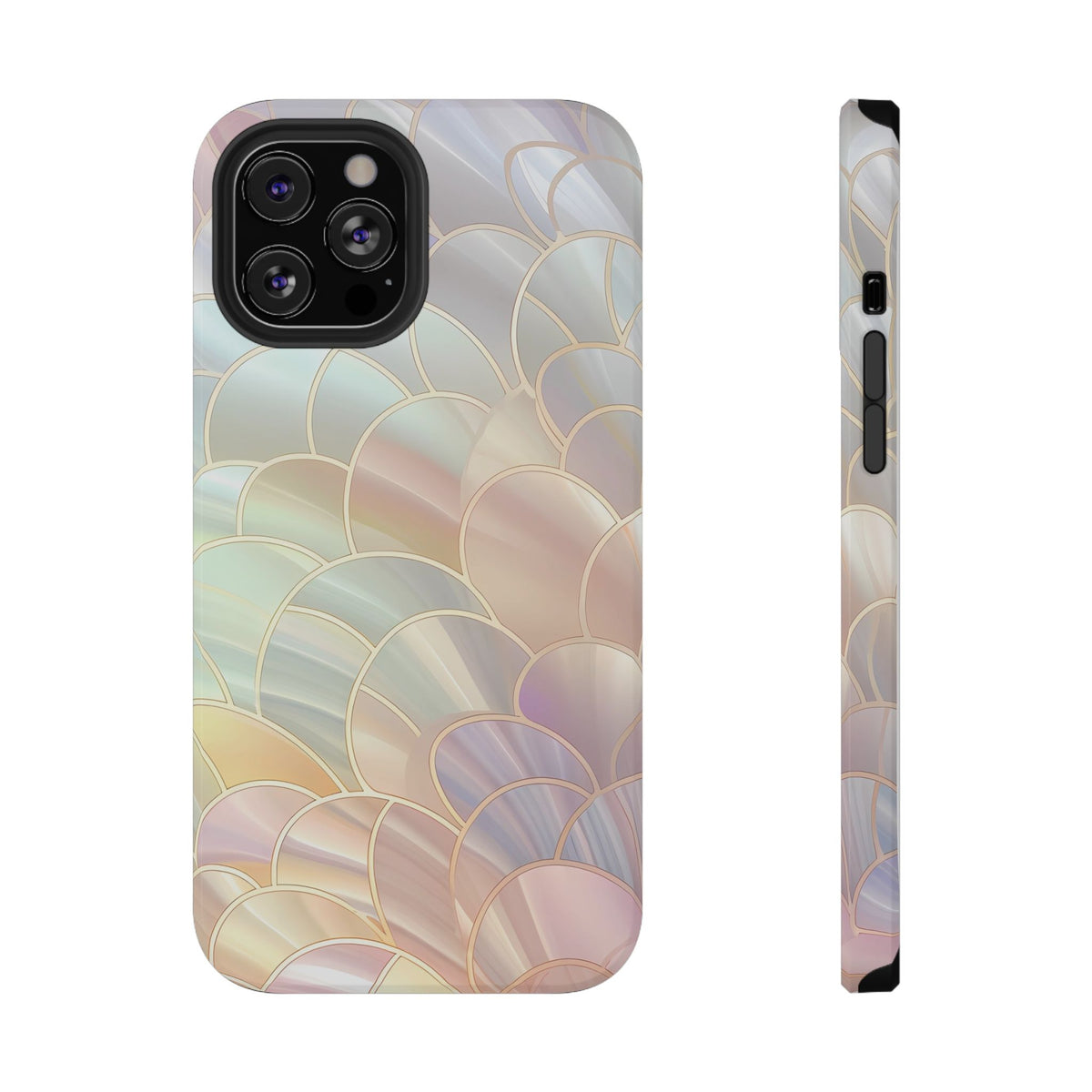 Pearl Scale protective phone case for iPhone 12 Pro Max, glossy finish