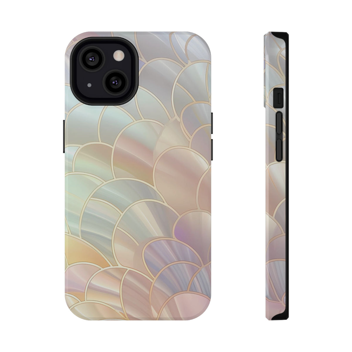Pearl Scale protective phone case for iPhone 13, glossy finish