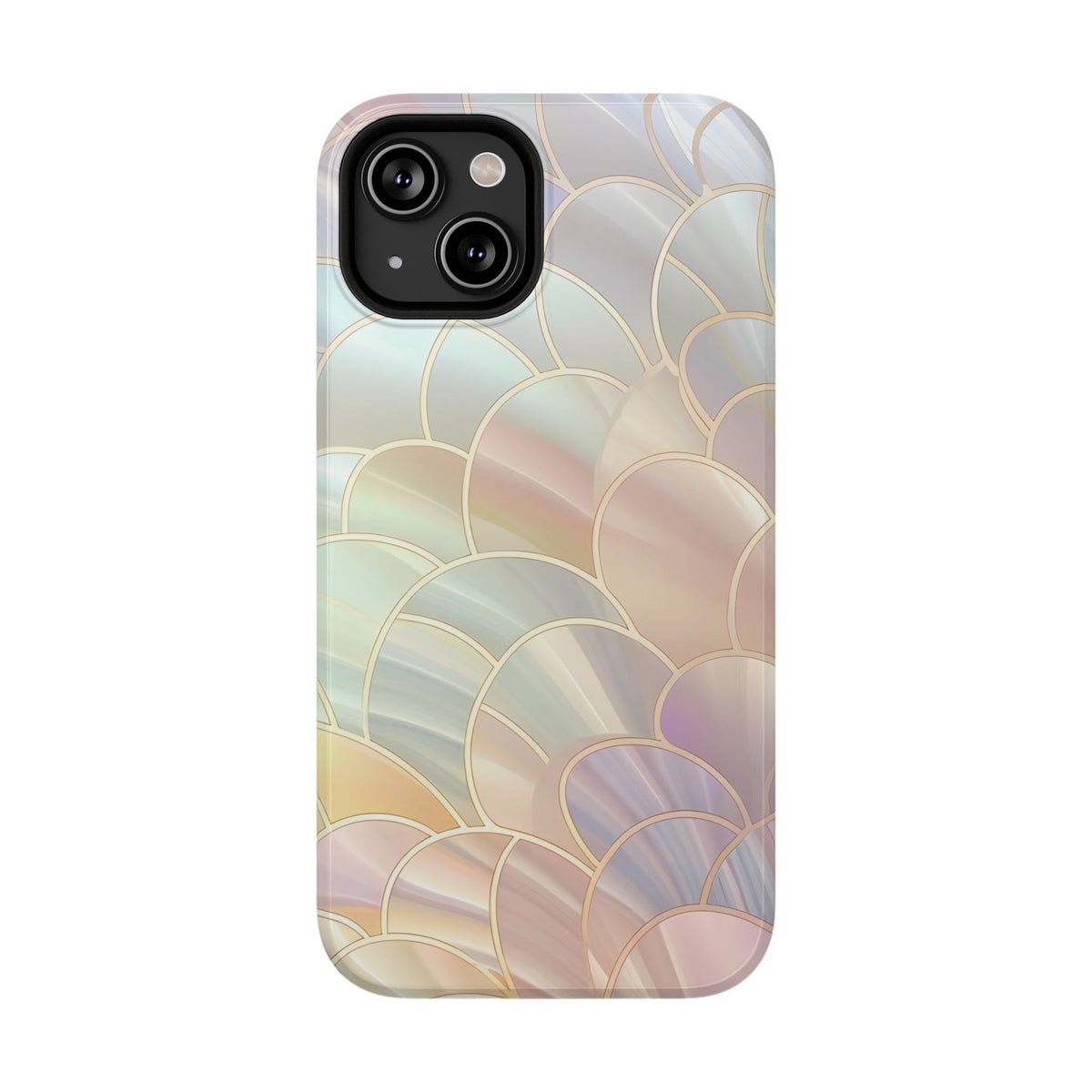 Pearl Scale protective phone case for iPhone 14, glossy finish