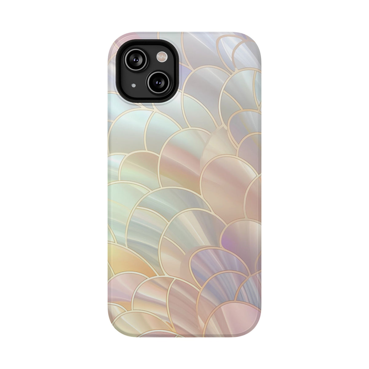 Pearl Scale protective phone case for iPhone 14 Plus, glossy finish
