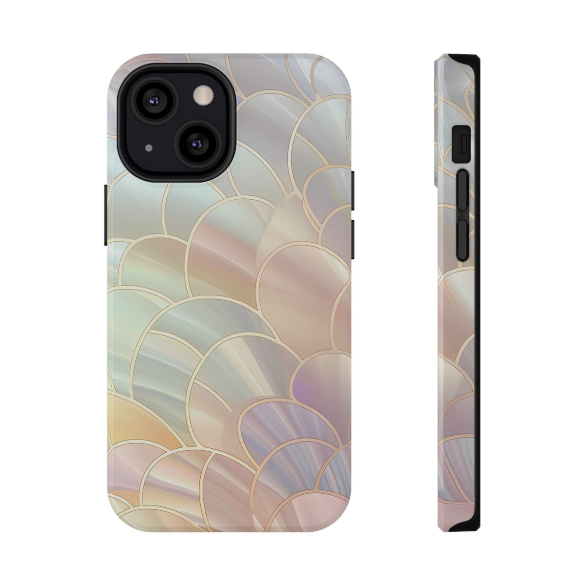 Pearl Scale protective phone case for iPhone 13 Mini, glossy finish