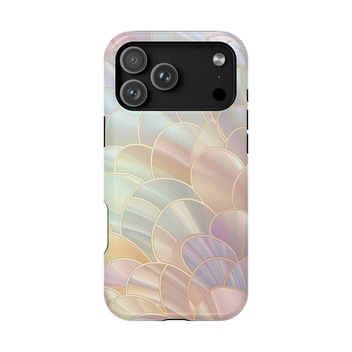 Pearl Scale protective phone case for iPhone 17 Pro Max, glossy finish