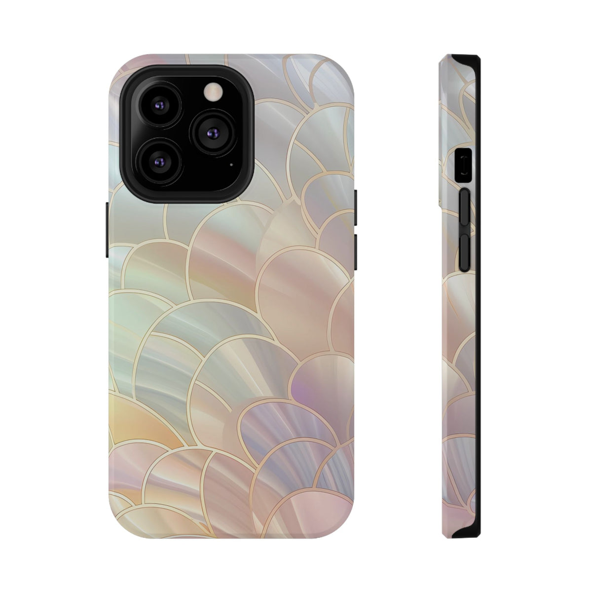Pearl Scale protective phone case for iPhone 13 Pro, glossy finish