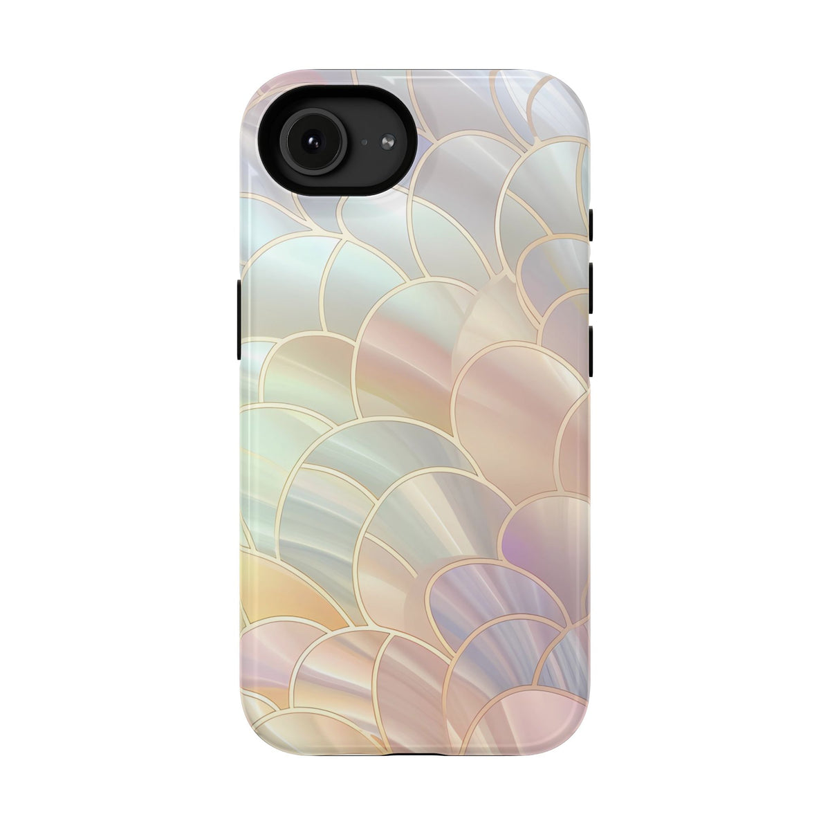 Pearl Scale protective phone case for iPhone 16e, glossy finish
