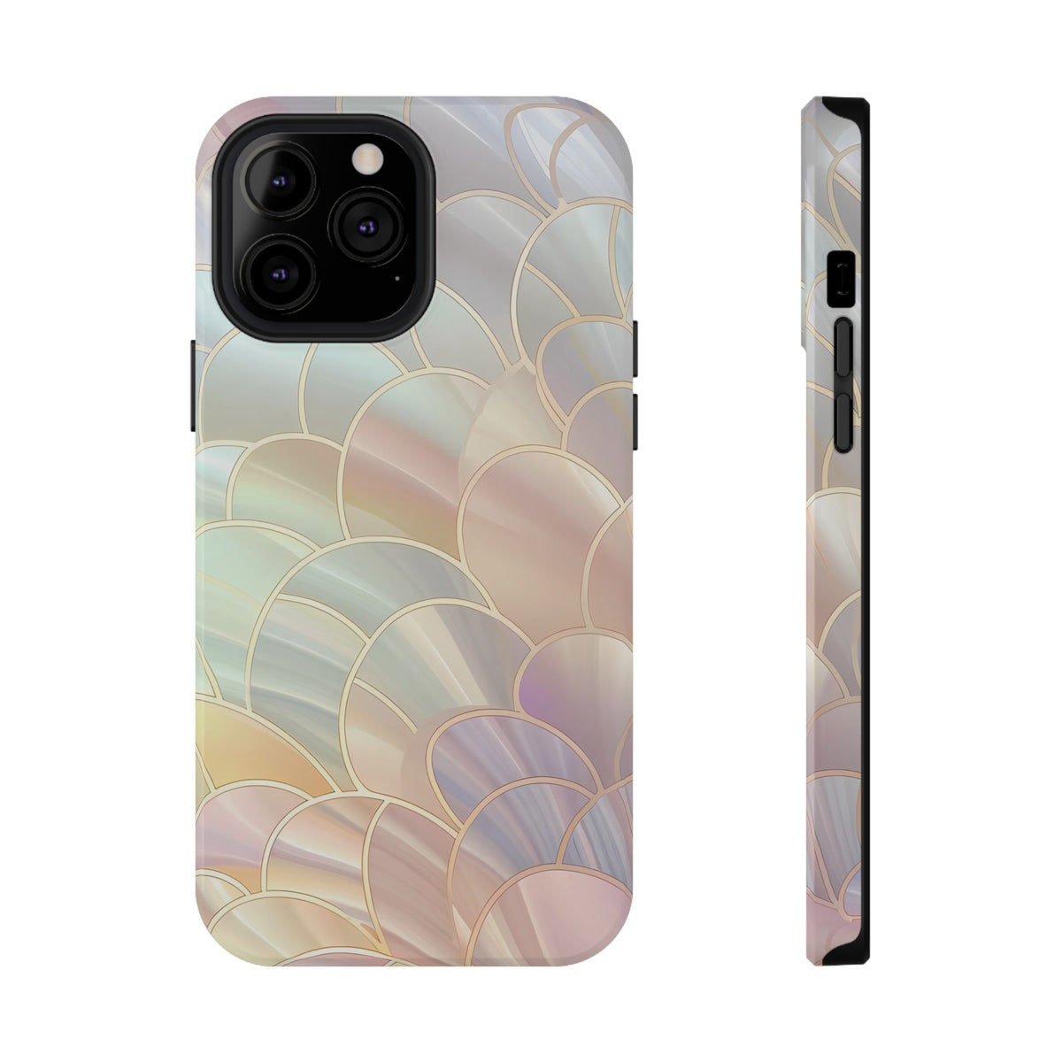 Pearl Scale protective phone case for iPhone 13 Pro Max, glossy finish