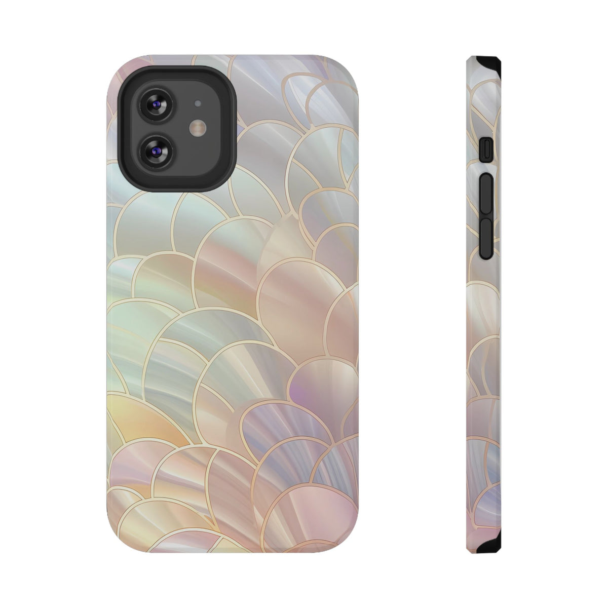 Pearl Scale protective phone case for iPhone 12, glossy finish