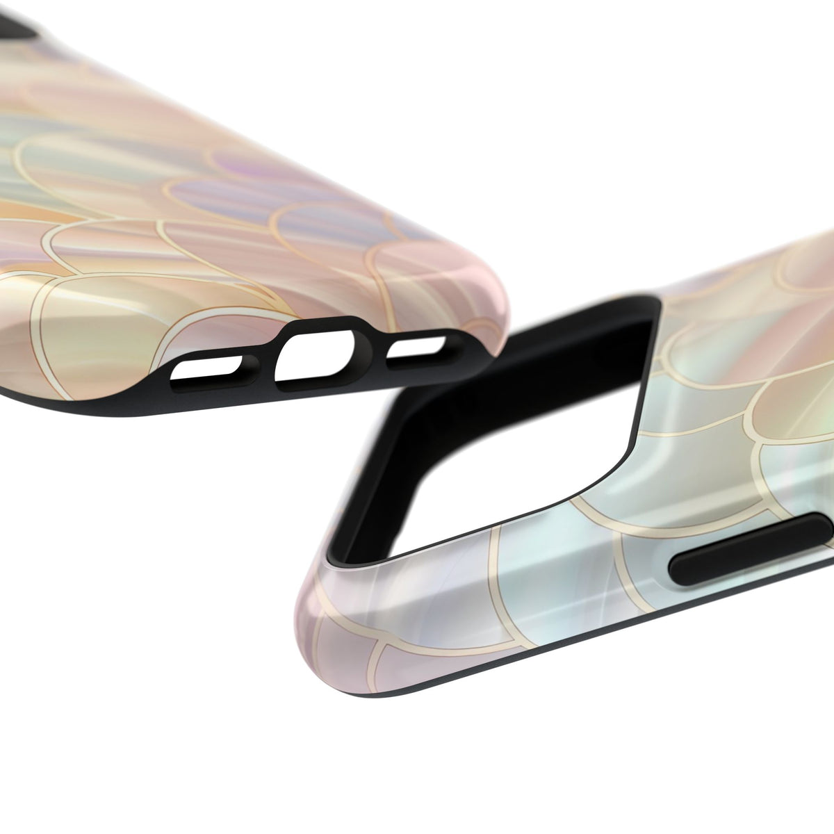 Pearl Scale MagSafe case, close-up at an angle