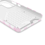 Pink Bow Gingham phone case with card holder, close-up of the inside