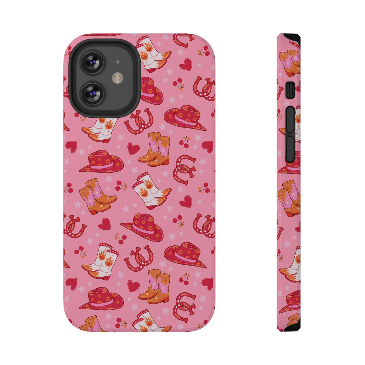 Pink Cowgirl protective phone case for iPhone 12 Mini, glossy finish
