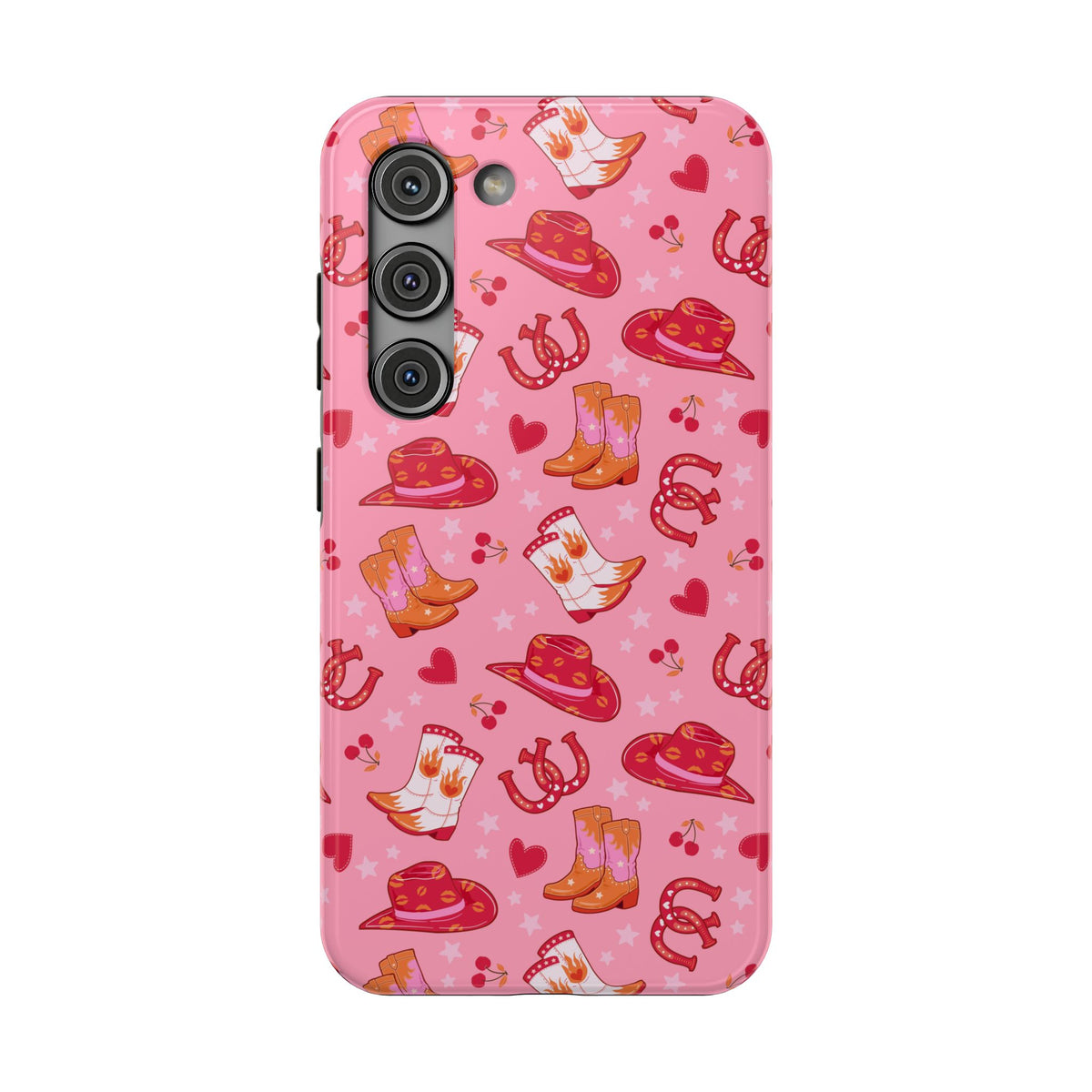 Pink Cowgirl protective phone case for Samsung Galaxy S23, glossy finish