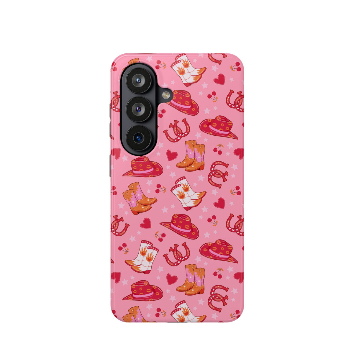 Pink Cowgirl protective phone case for Samsung Galaxy S26, glossy finish