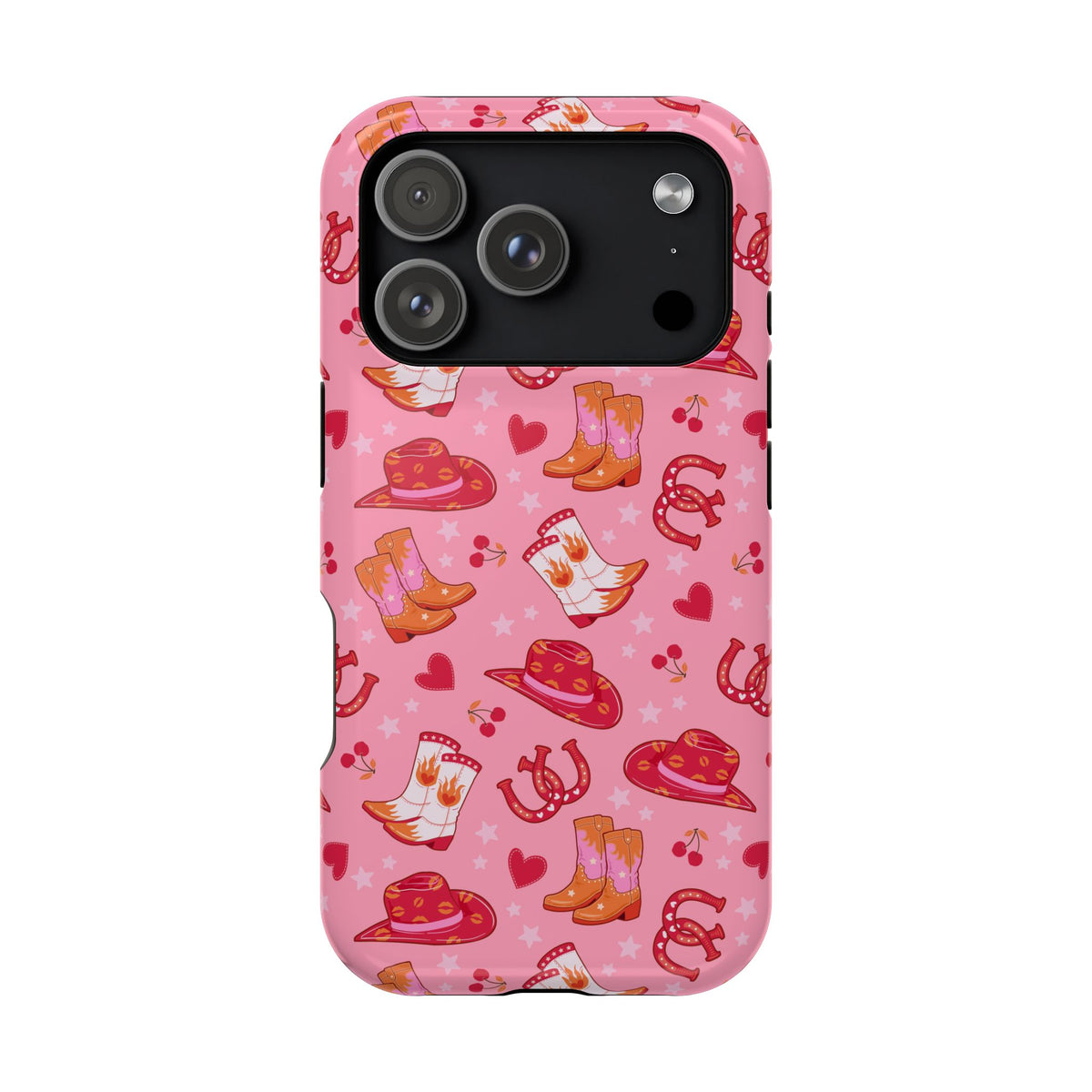 Pink Cowgirl MagSafe case for iPhone 18 Pro, glossy finish