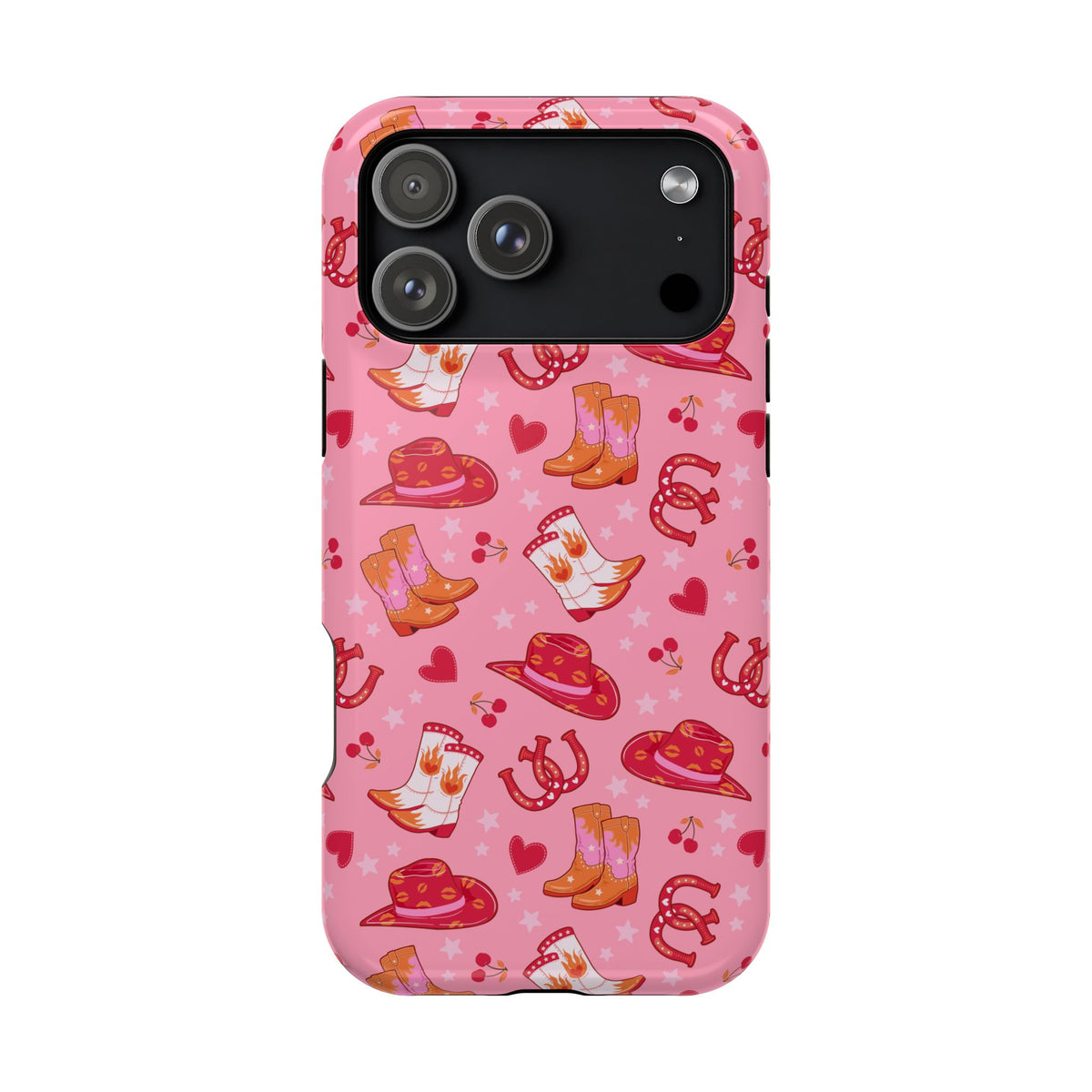 Pink Cowgirl MagSafe case for iPhone 17 Pro Max, glossy finish