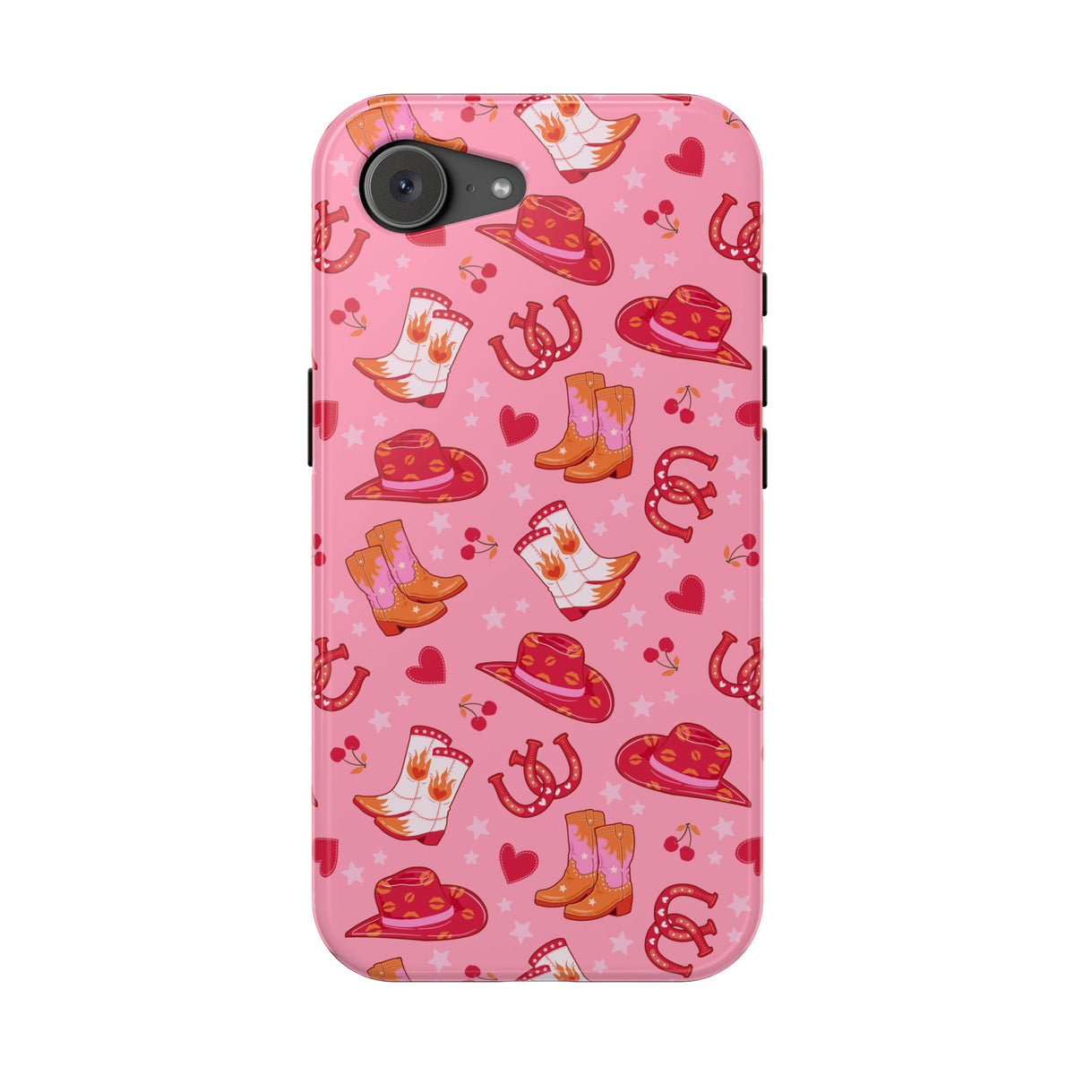 Pink Cowgirl MagSafe case for iPhone 17e, glossy finish