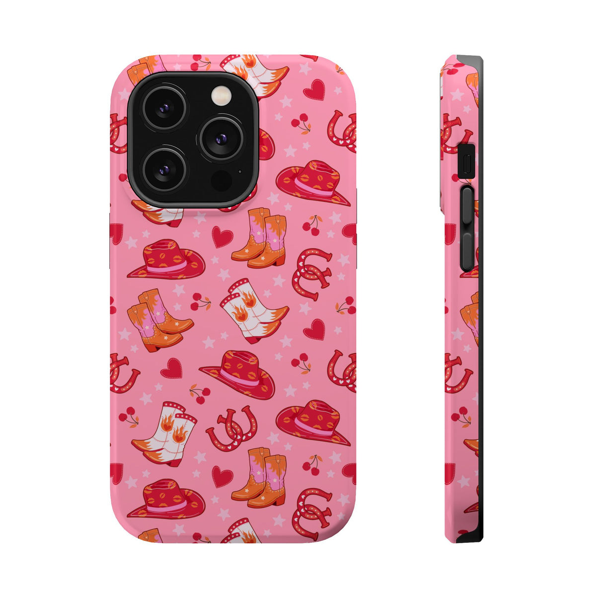 Pink Cowgirl MagSafe case for iPhone 14 Pro, glossy finish