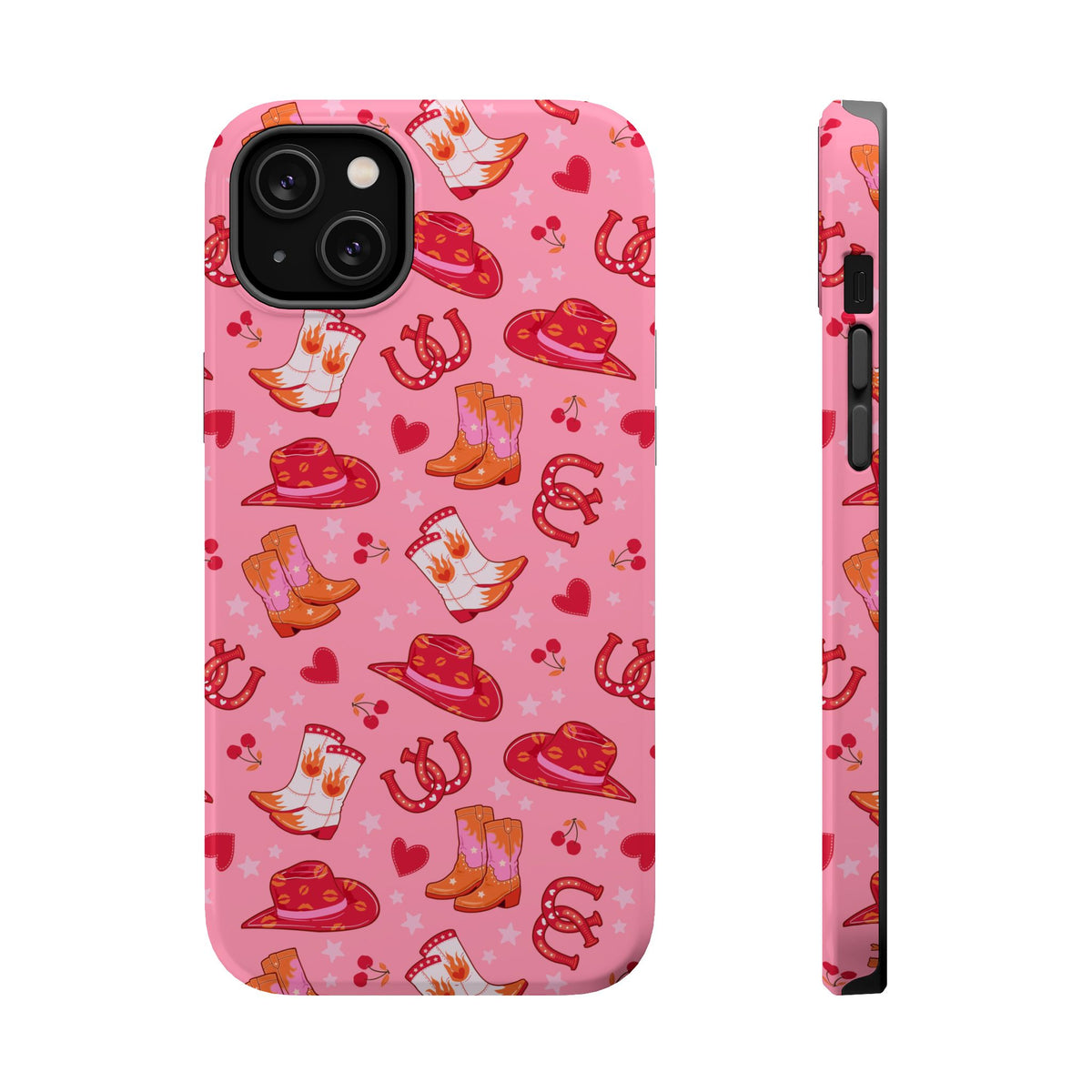Pink Cowgirl MagSafe case for iPhone 14 Plus, glossy finish