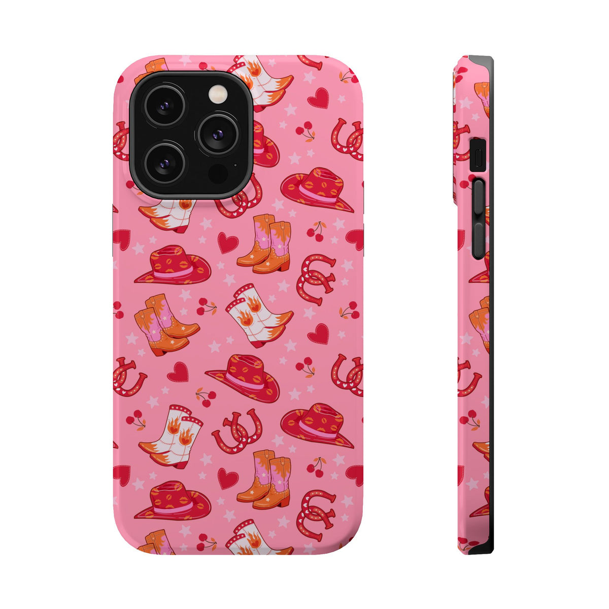 Pink Cowgirl MagSafe case for iPhone 14 Pro Max, glossy finish