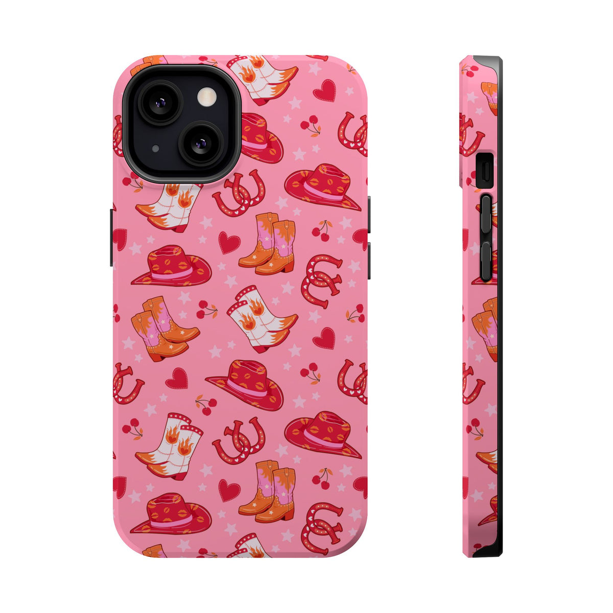 Pink Cowgirl MagSafe case for iPhone 13, glossy finish