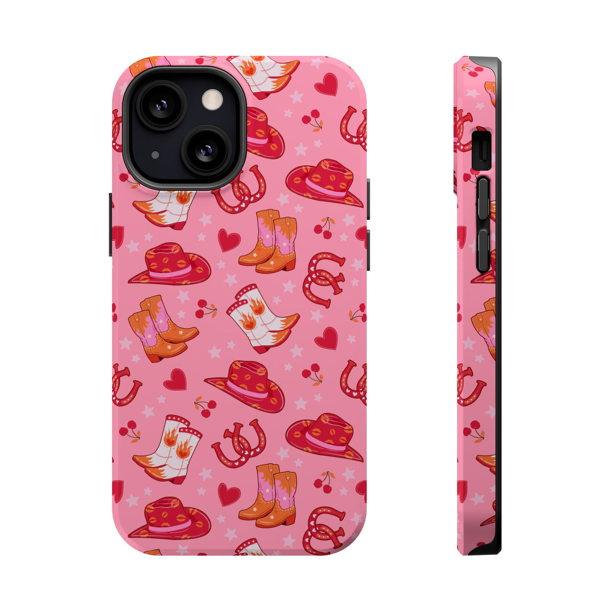 Pink Cowgirl MagSafe case for iPhone 13 Mini, glossy finish