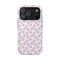 Pink Dog Bone protective phone case for iPhone 18 Pro, glossy finish