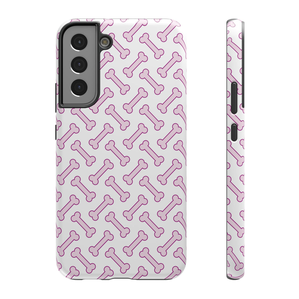 Pink Dog Bone protective phone case for Samsung Galaxy S22 Plus, glossy finish