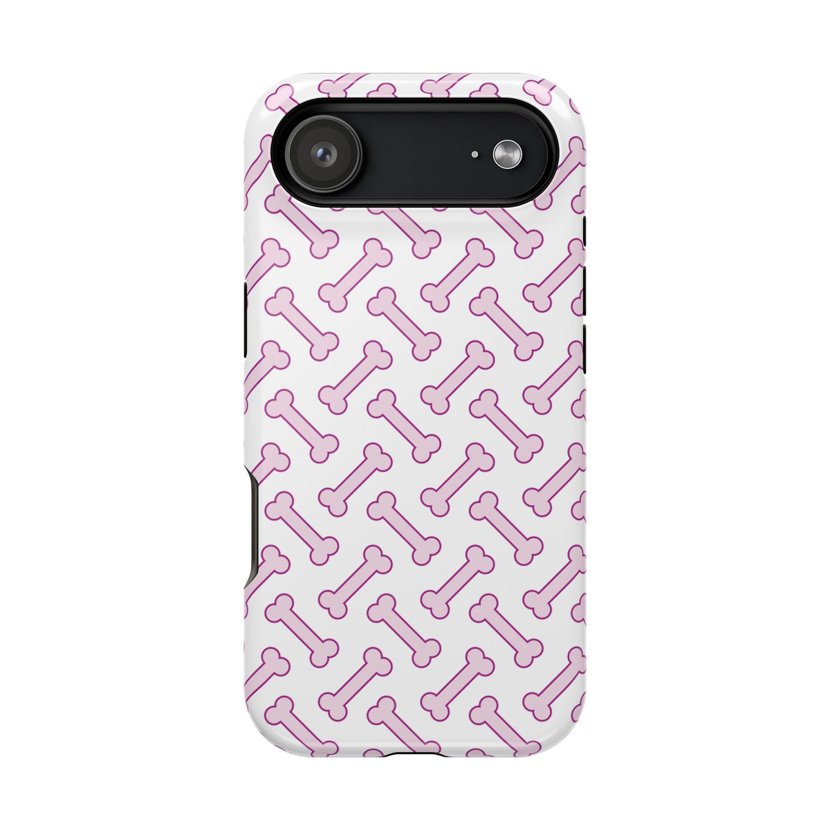 Pink Dog Bone protective phone case for iPhone 17 Air, glossy finish