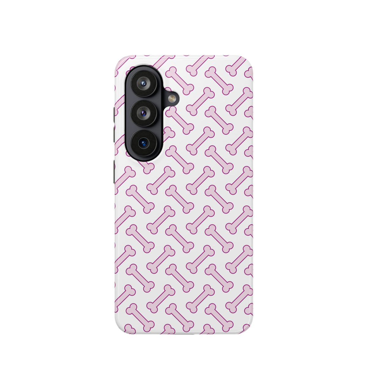 Pink Dog Bone protective phone case for Samsung Galaxy S26, glossy finish
