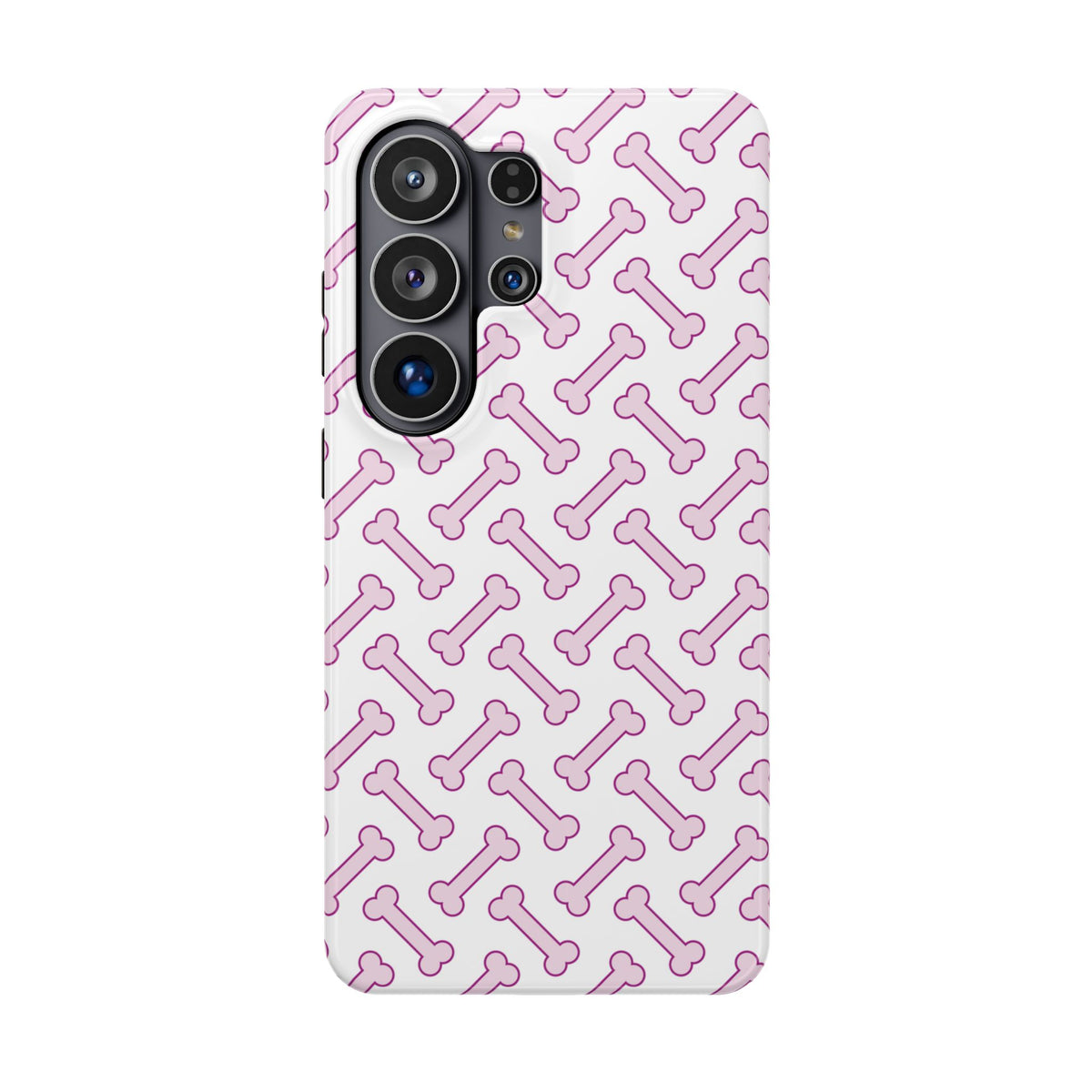 Pink Dog Bone protective phone case for Samsung Galaxy S26 Ultra, glossy finish