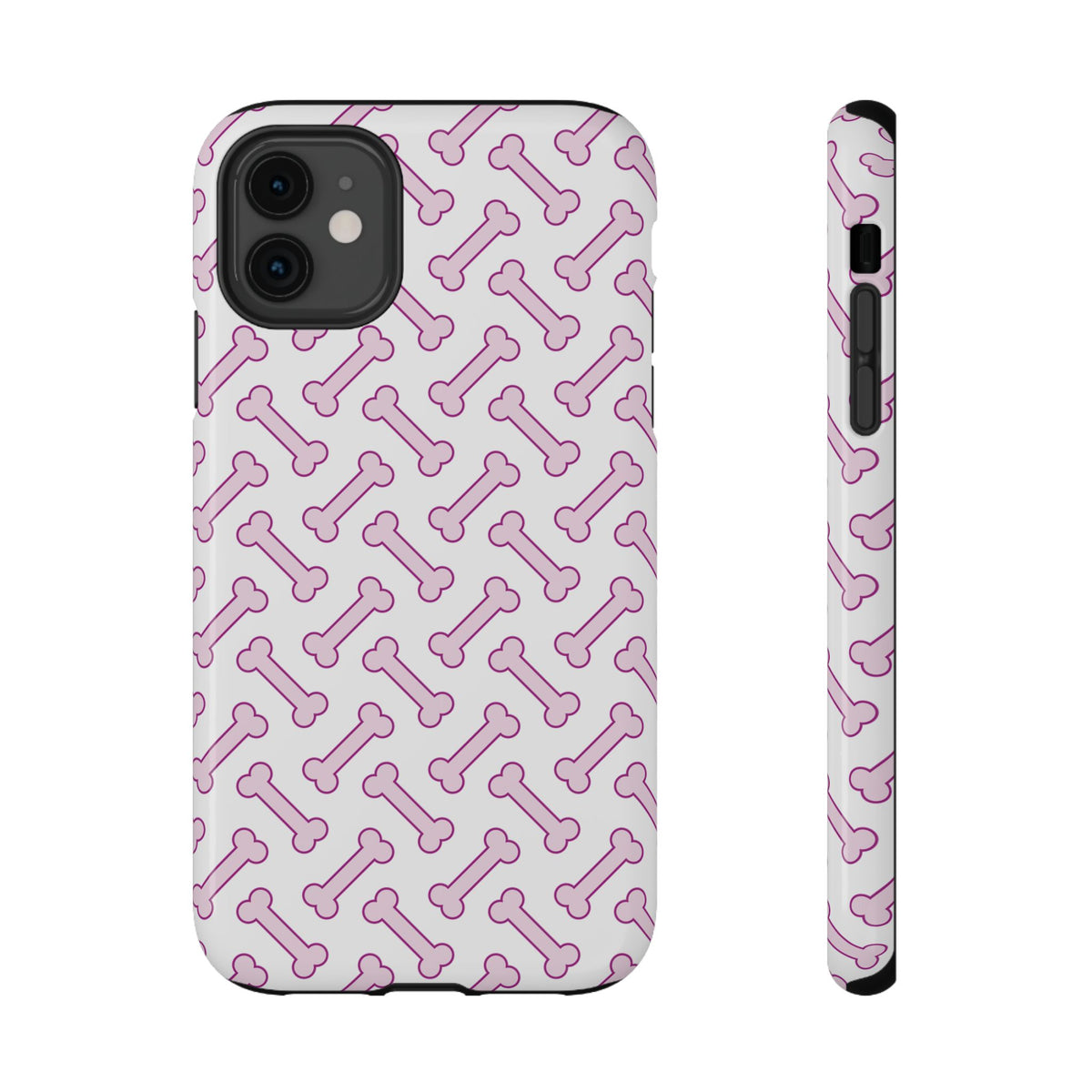 Pink Dog Bone protective phone case for iPhone 11, glossy finish