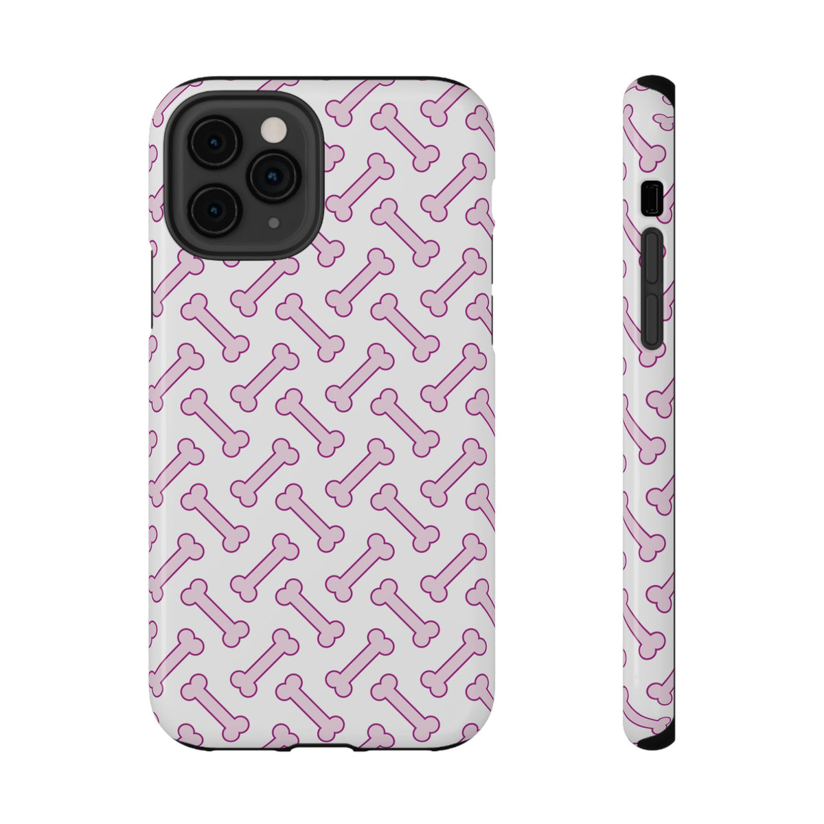 Pink Dog Bone protective phone case for iPhone 11 Pro, glossy finish