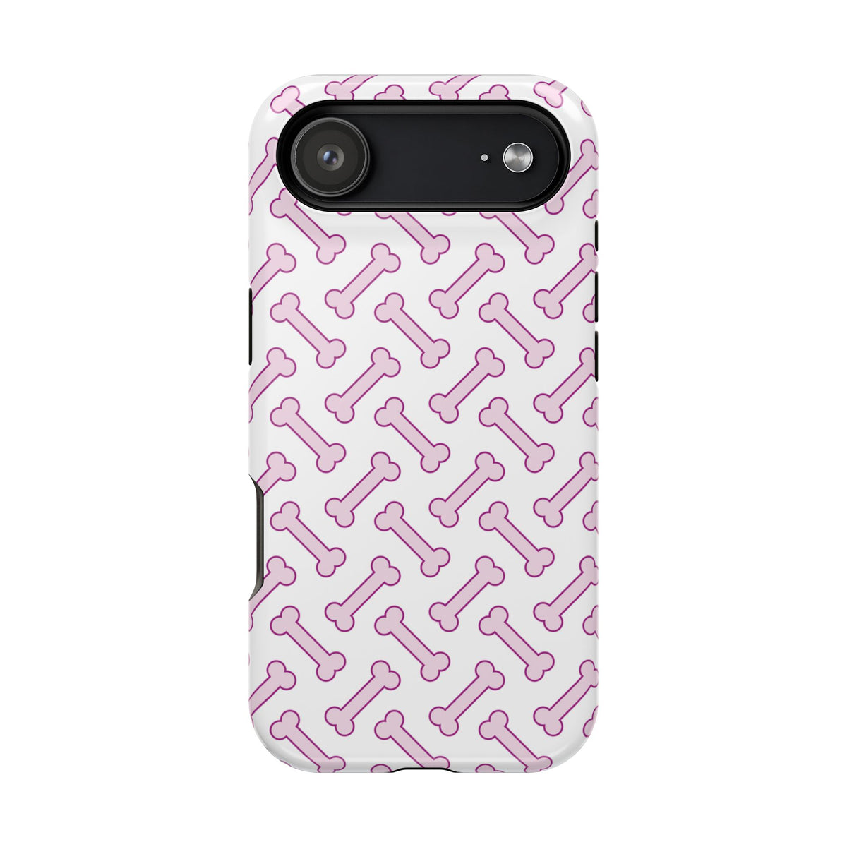 Pink Dog Bone MagSafe case for iPhone 17 Air, glossy finish