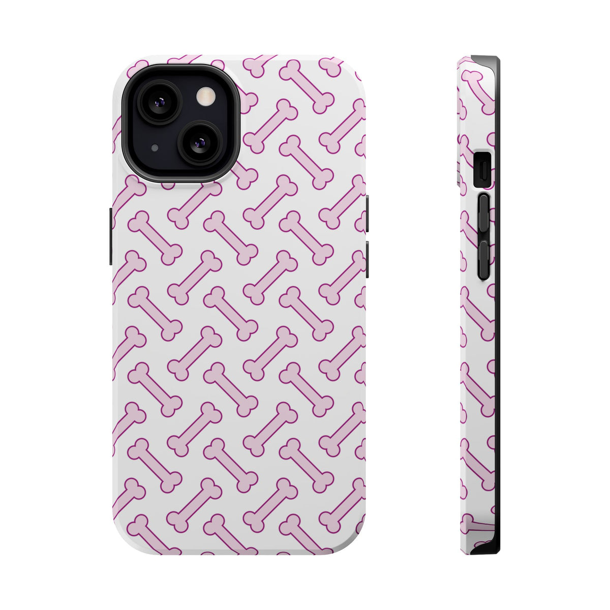 Pink Dog Bone MagSafe case for iPhone 13, glossy finish