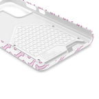 Pink Dog Bone phone case with card holder, close-up of the inside