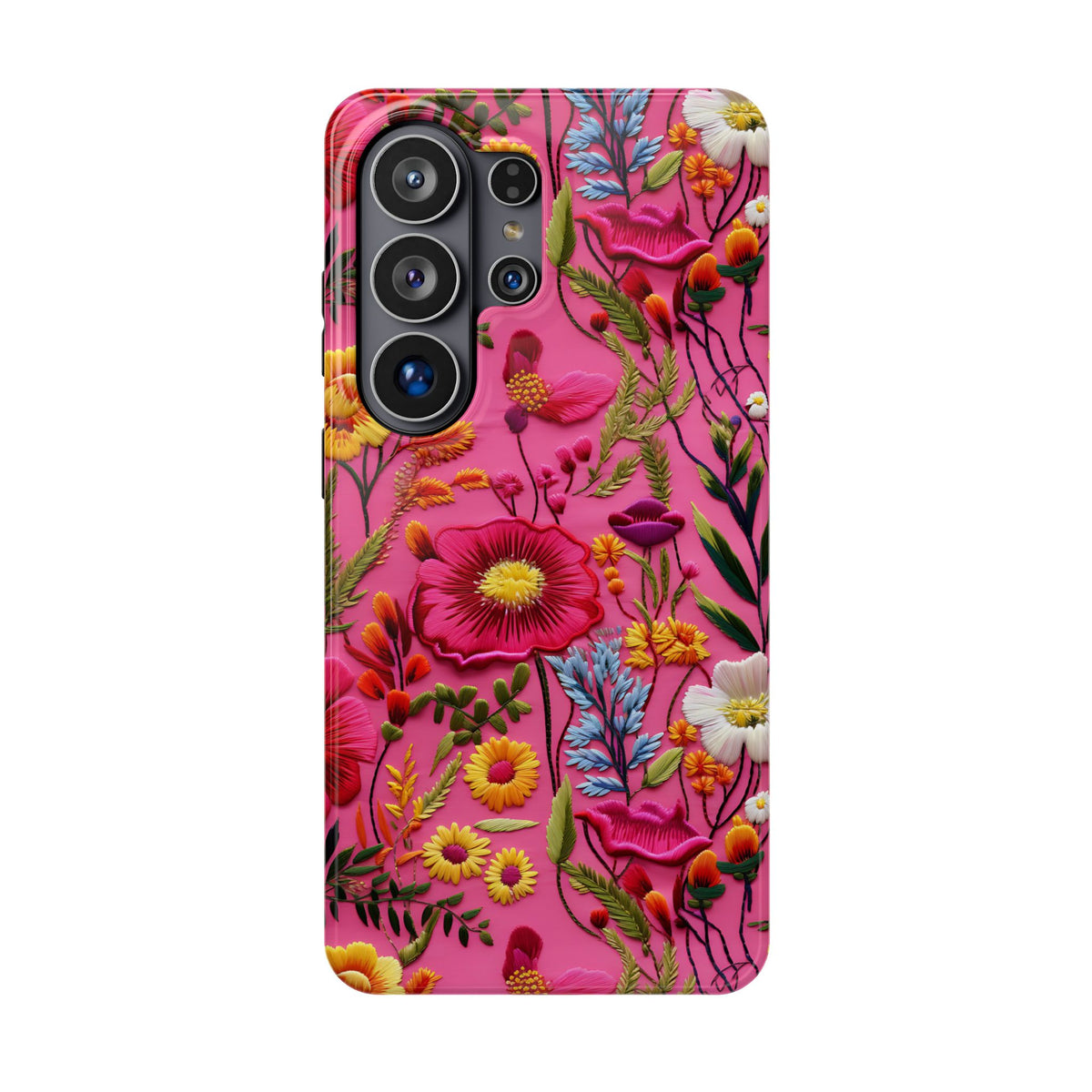 Pink Folk Floral MagSafe case for Samsung Galaxy S26 Ultra, glossy finish
