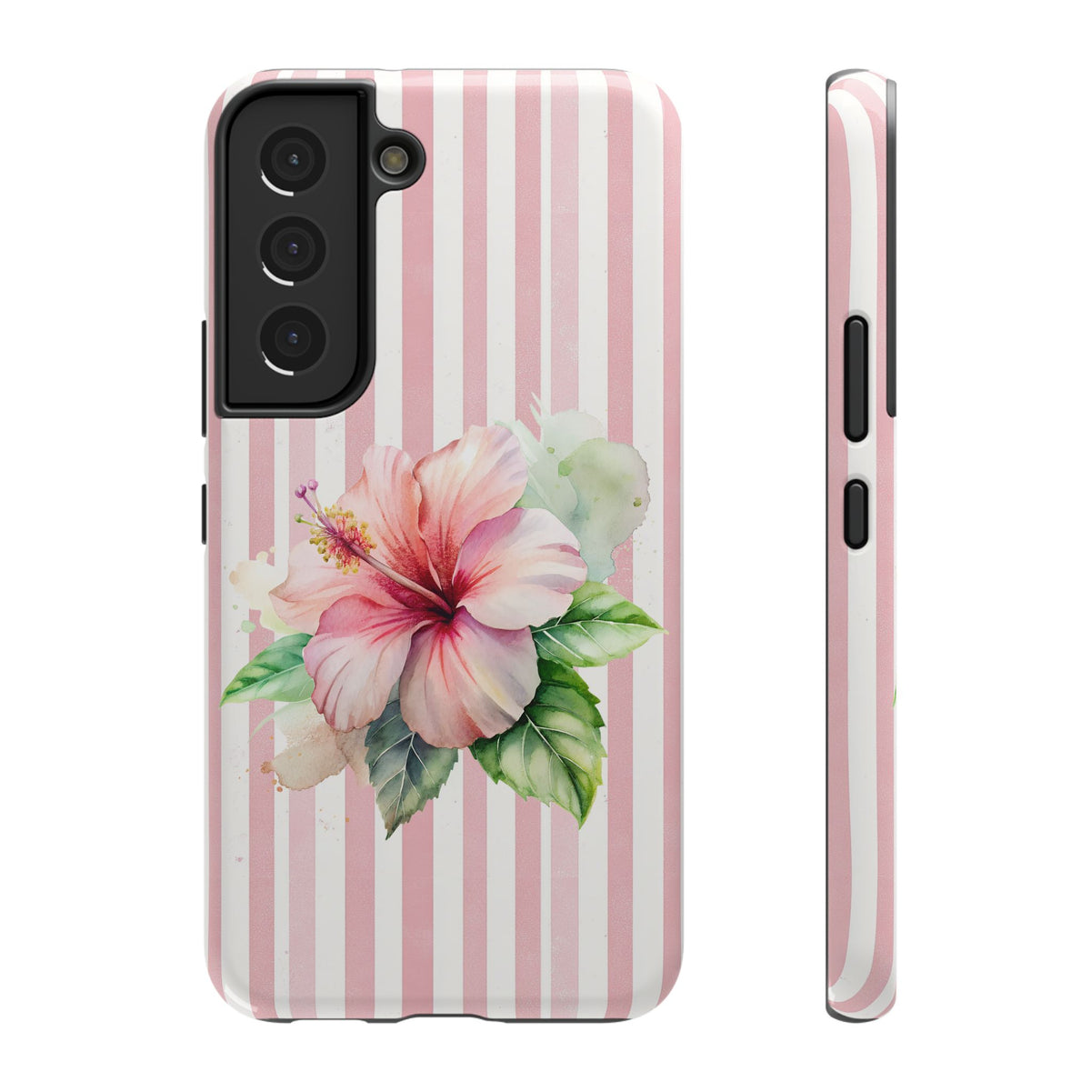 Pink Hibiscus protective phone case for Samsung Galaxy S22, glossy finish