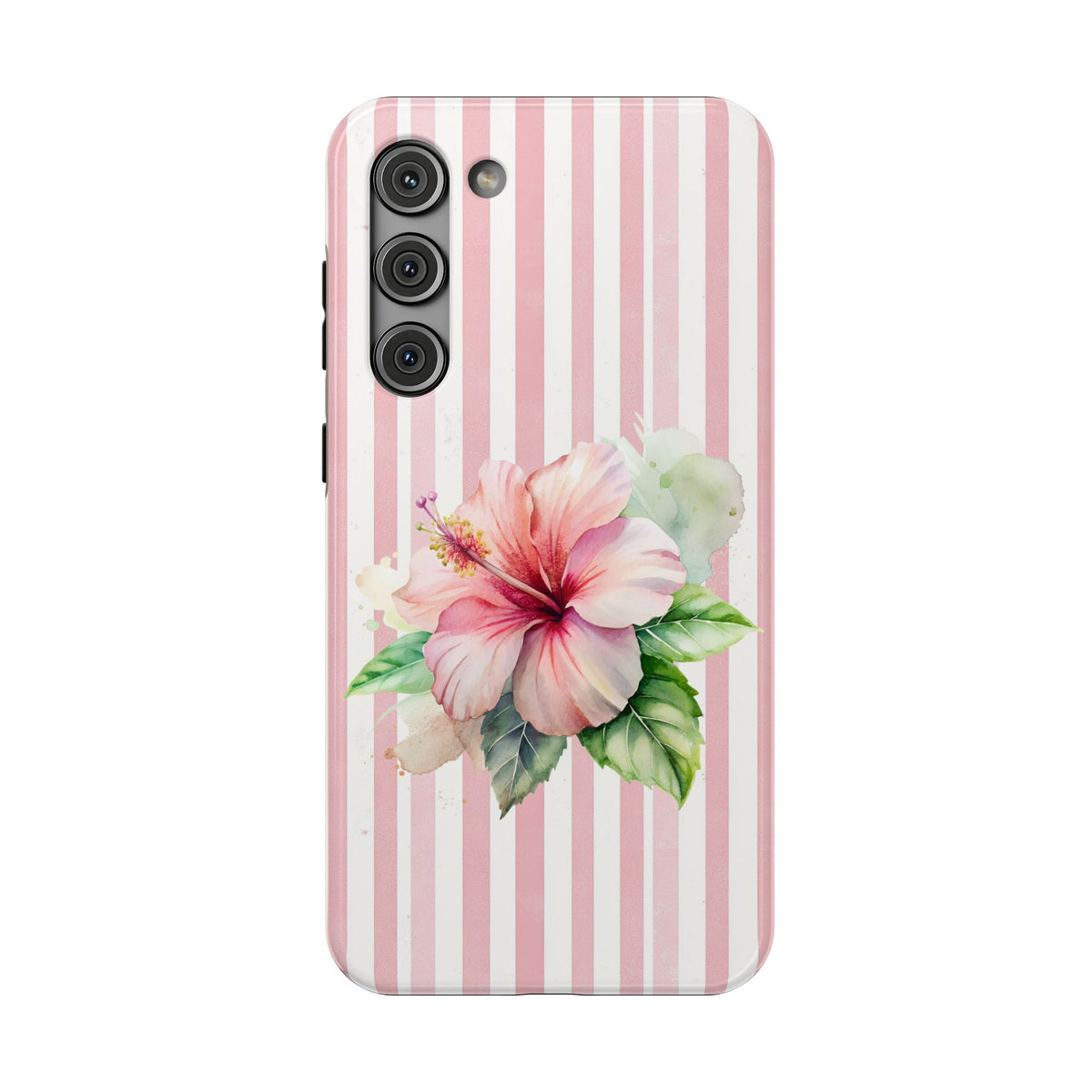 Pink Hibiscus protective phone case for Samsung Galaxy S23 Plus, glossy finish