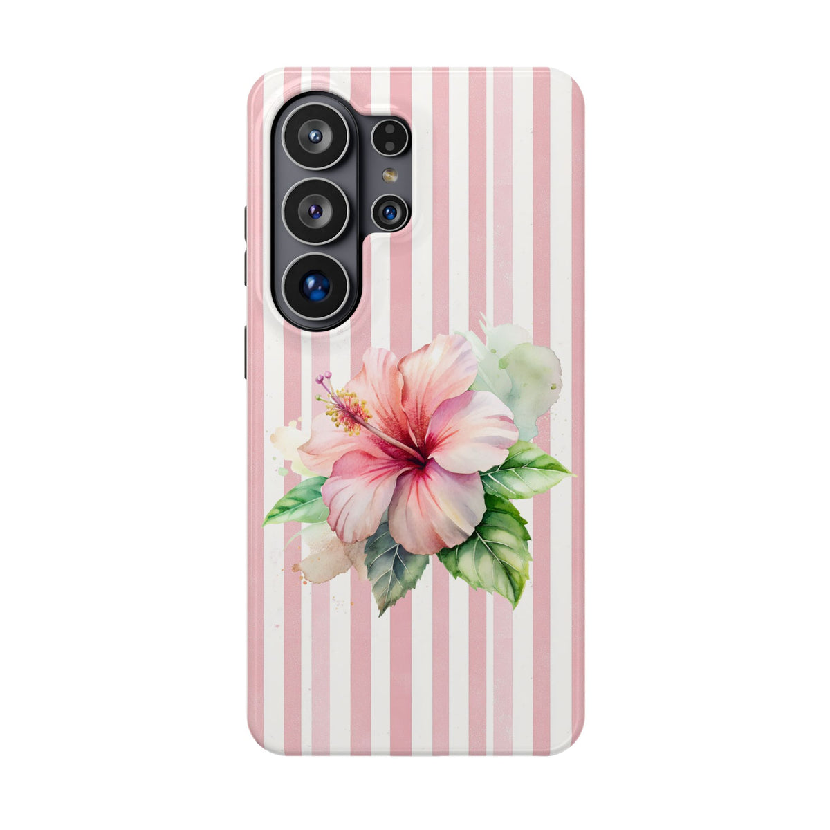 Pink Hibiscus protective phone case for Samsung Galaxy S26 Ultra, glossy finish
