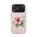 Pink Hibiscus MagSafe case for iPhone 18 Pro, glossy finish