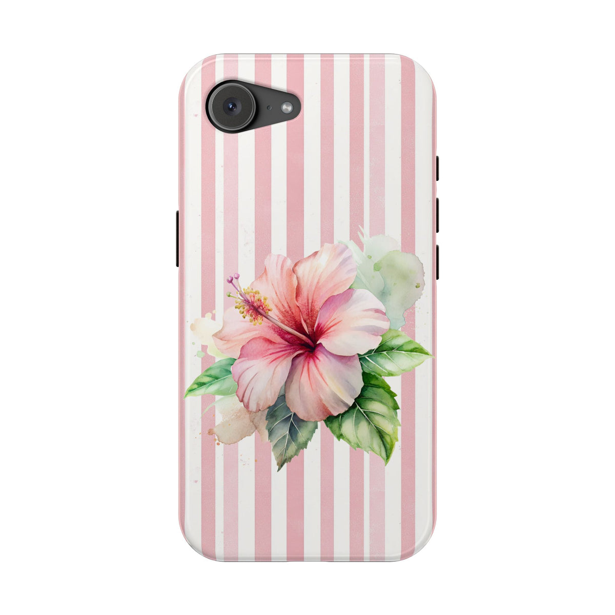 Pink Hibiscus MagSafe case for iPhone 17e, glossy finish